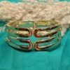 Gold-Toned Triple Band Cuff Bracelet
