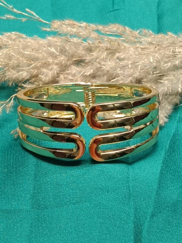 Gold-Toned Triple Band Cuff Bracelet