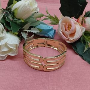 Gold-Toned Triple Band Cuff Bracelet