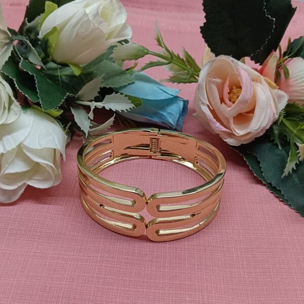 Gold-Toned Triple Band Cuff Bracelet
