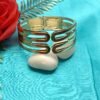 Gold-Toned Triple Band Cuff Bracelet
