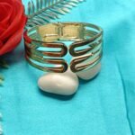 Gold-Toned Triple Band Cuff Bracelet