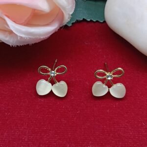 Cherry Earrings With Bow for Women