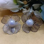 Silver Tone Floral Earrings for Women