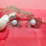 Silver Tone Floral Earrings for Women