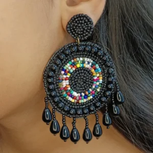 Beaded Dark Drop Traditional Jhumka