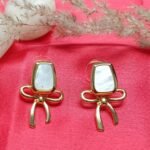 Rectangular Bow Drop Earrings