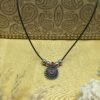 Filigree Pendant Necklace with Red Stones