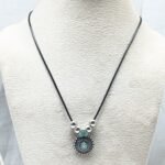 Sun-Inspired Pendant Necklace with Turquoise Stones