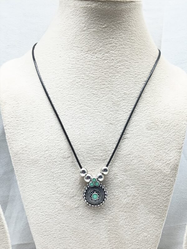 Sun-Inspired Pendant Necklace with Turquoise Stones