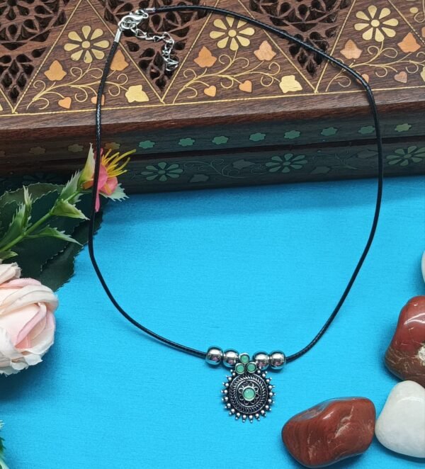 Sun-Inspired Pendant Necklace with Turquoise Stones