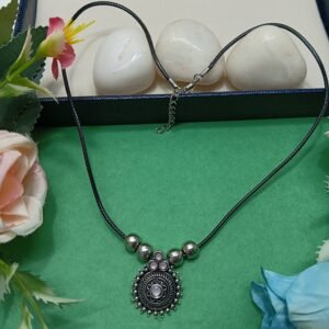 Bohemian Silver-Tone Sun Pendant Necklace with Pink Stone