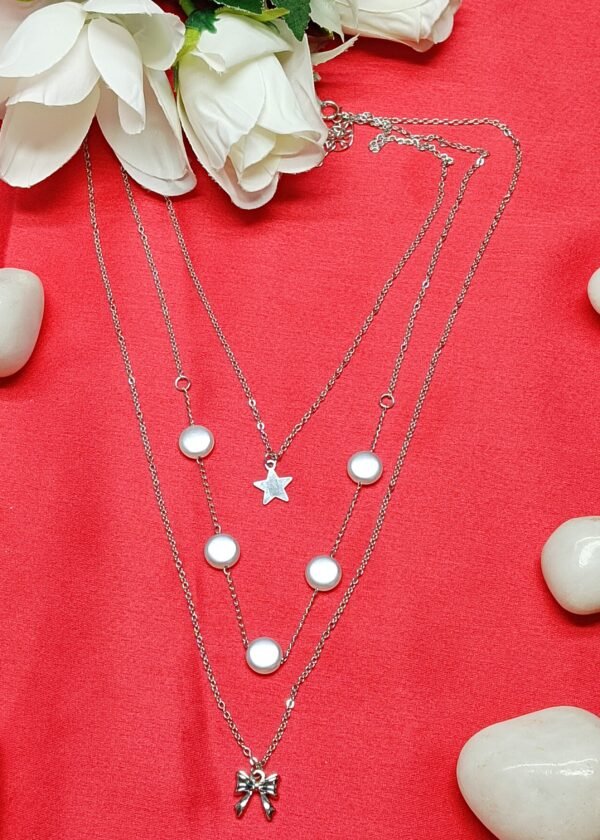 Elegant Layered Silver Necklace for Women