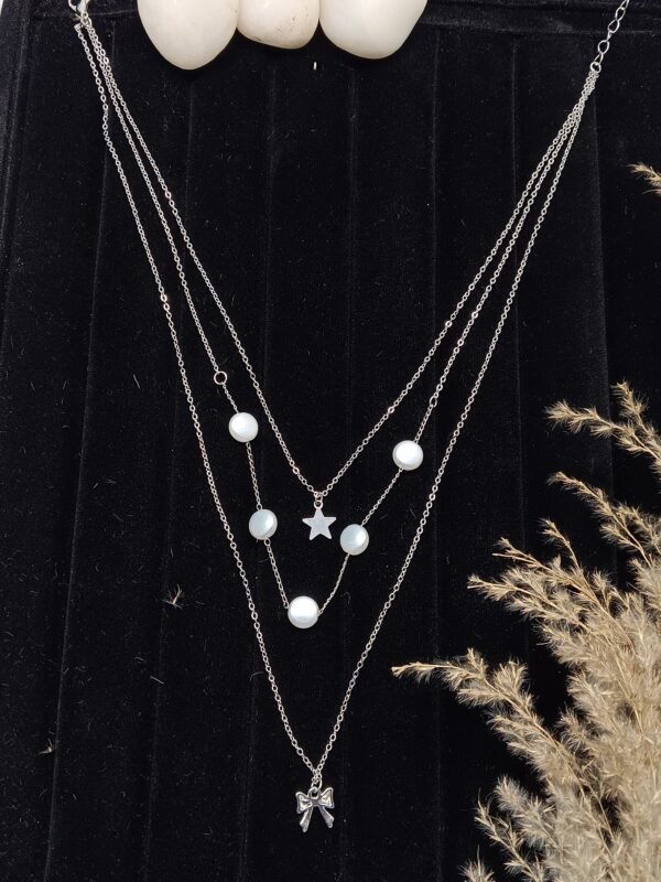 Elegant Layered Silver Necklace for Women