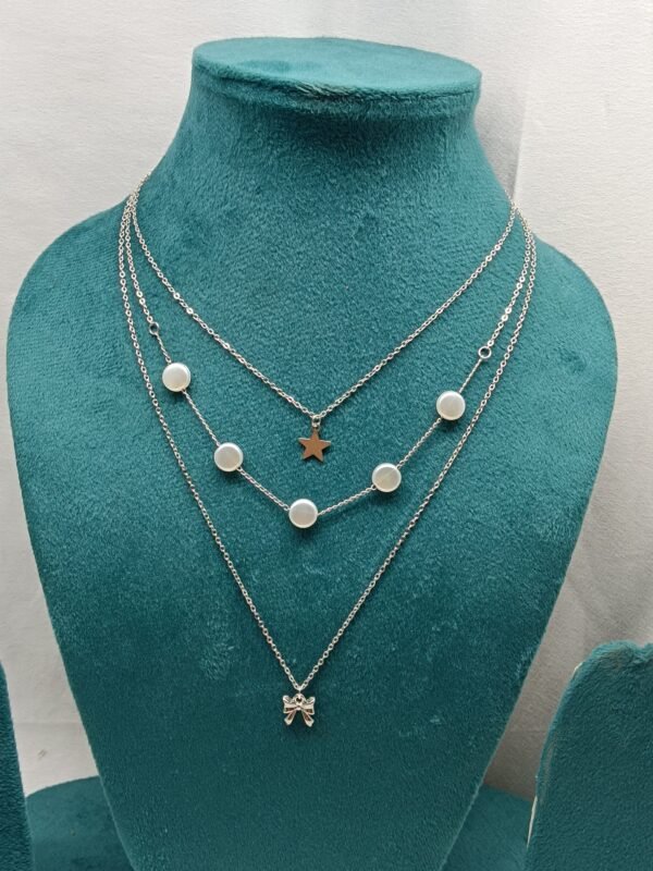 Elegant Layered Silver Necklace for Women