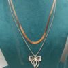 Elegant Rose Gold Bow Double-Layer Necklace