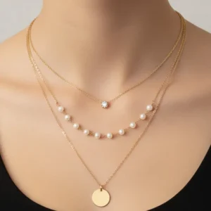 Stylish Rose gold Multi-layered Pendant