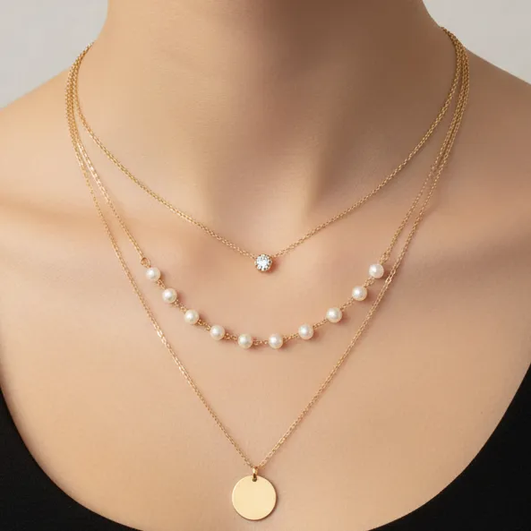 Stylish Rose gold Multi-layered Pendant