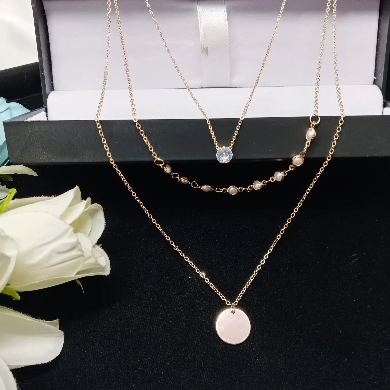 Stylish Rose gold Multi-layered Pendant