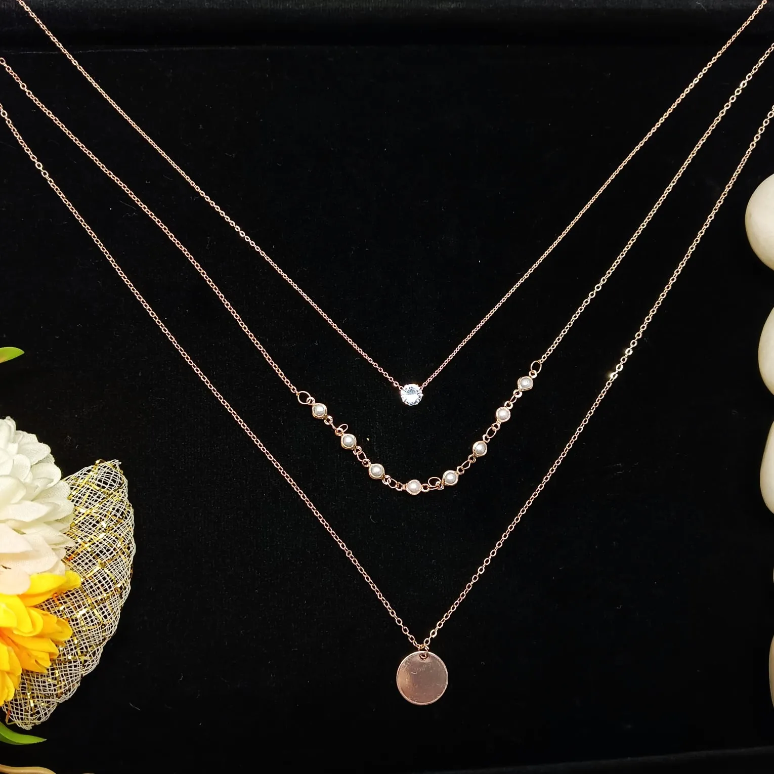 Stylish Rose gold Multi-layered Pendant