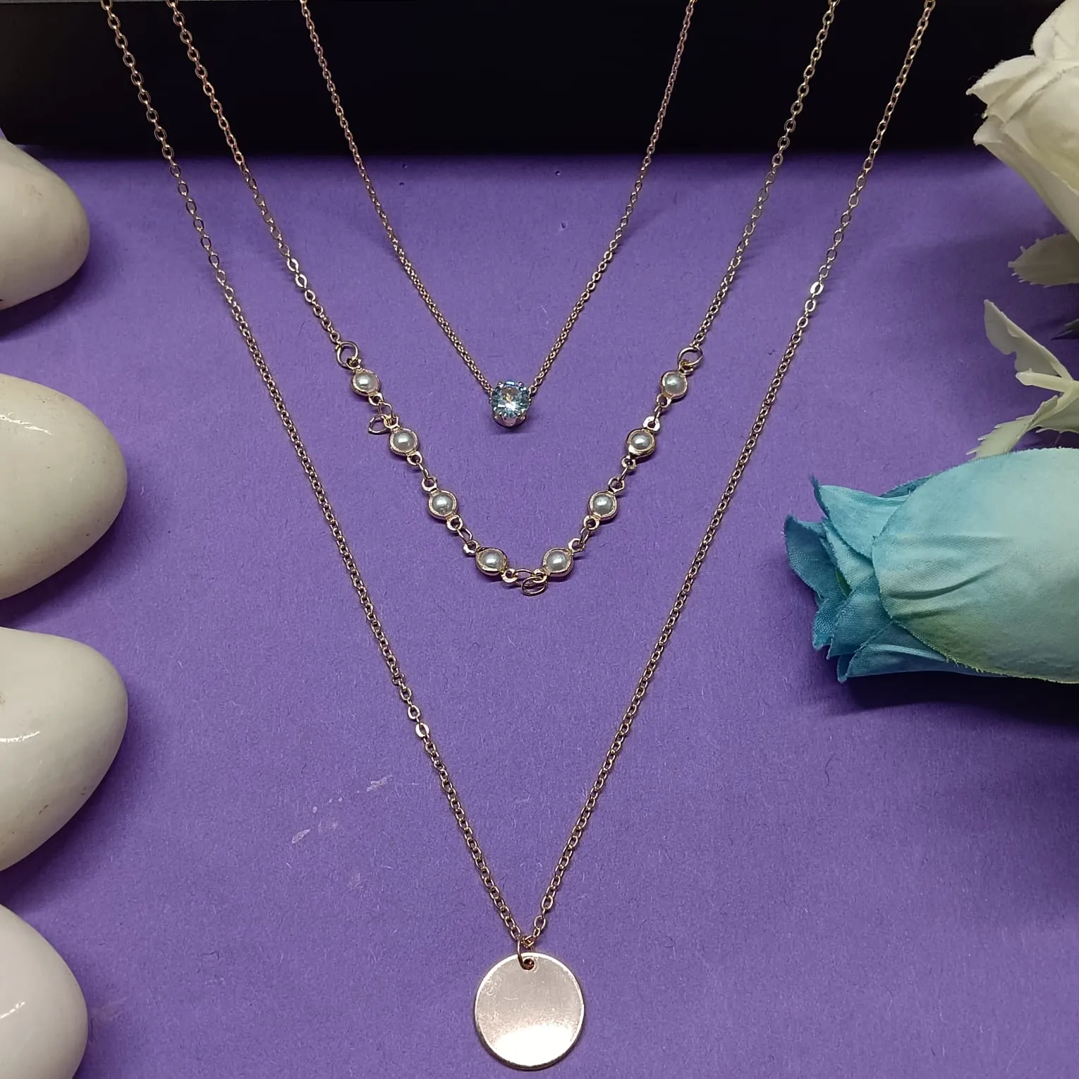 Stylish Rose gold Multi-layered Pendant