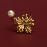 Gold-Tone Floral Layered Petal Ring