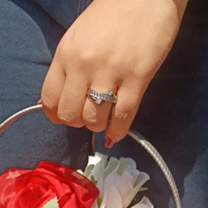 Silver-Tone Parallel Band Ring for Women