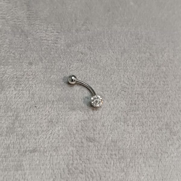 Curved Barbell with Crystal Cluster
