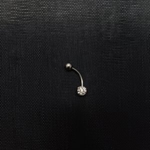 Curved Barbell with Crystal Cluster
