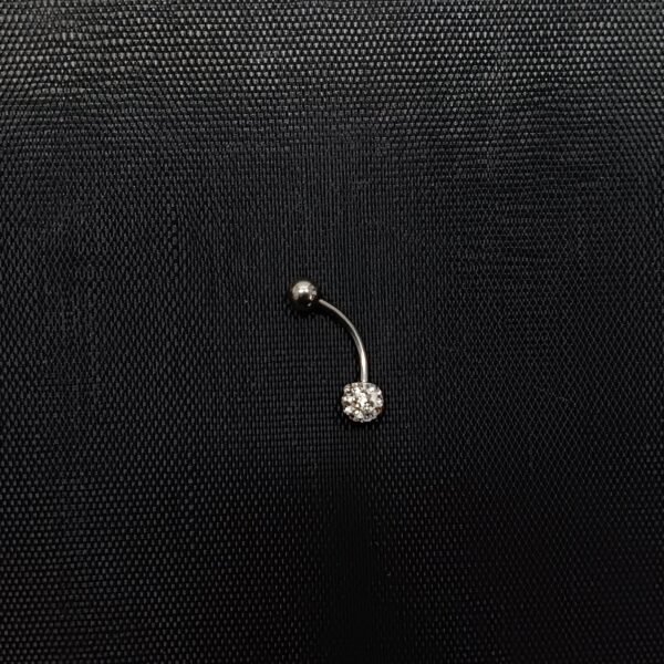 Curved Barbell with Crystal Cluster