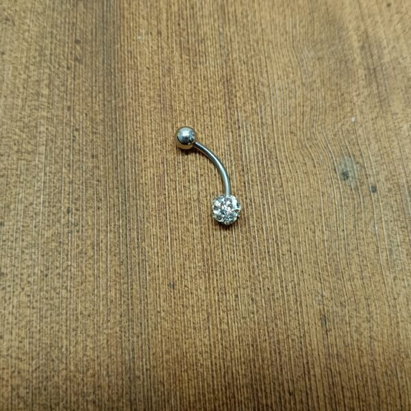 Curved Barbell with Crystal Cluster