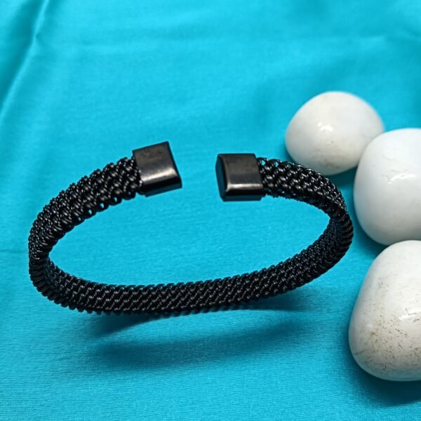 Adjustable Open Band Mesh Cuff Bracelet for Men