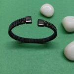 Adjustable Open Band Mesh Cuff Bracelet for Men