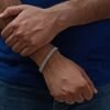 Men’s Silver-tone Mesh Cuff Bracelet