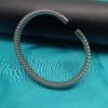 Men’s Silver-tone Mesh Cuff Bracelet