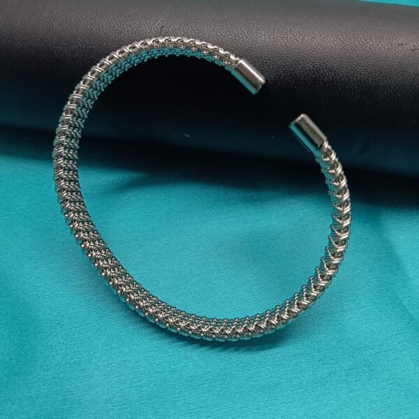 Men’s Silver-tone Mesh Cuff Bracelet
