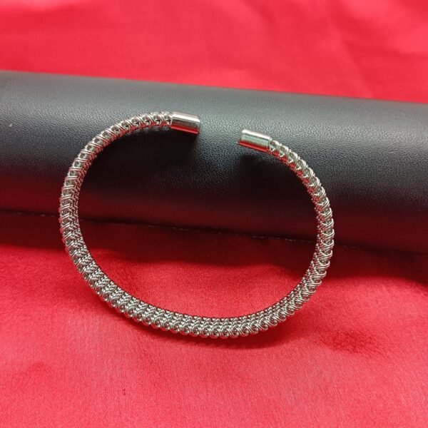 Men’s Silver-tone Mesh Cuff Bracelet