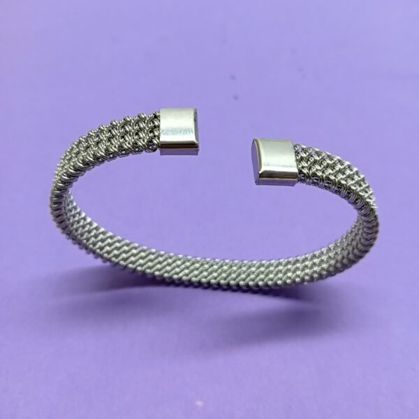 Men’s Silver-tone Mesh Cuff Bracelet