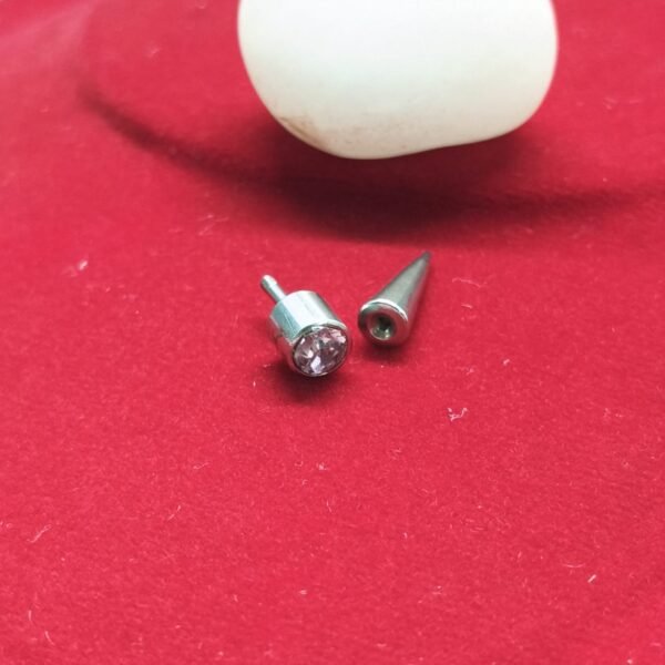Men’s Silver-Tone Conical Stud Earring