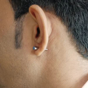 Men’s Silver-Tone Stud Earrings