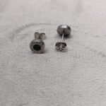 Men’s Black Round Stud Earrings