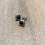 Men’s Black Round Stud Earrings
