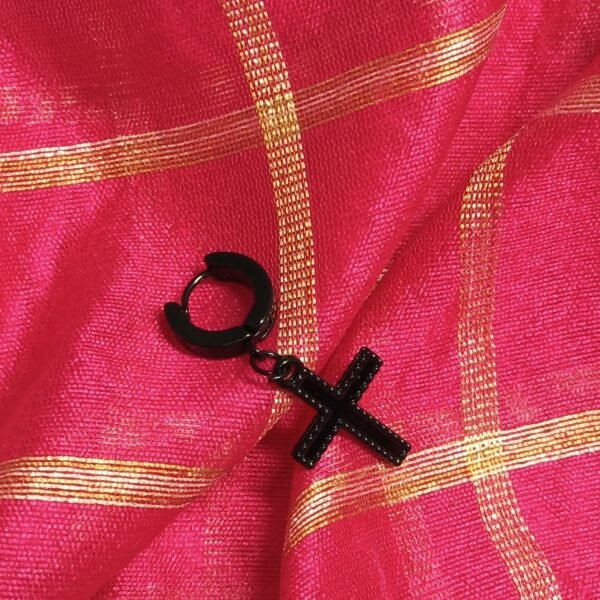 Black Drop Hoop Earring for Men's