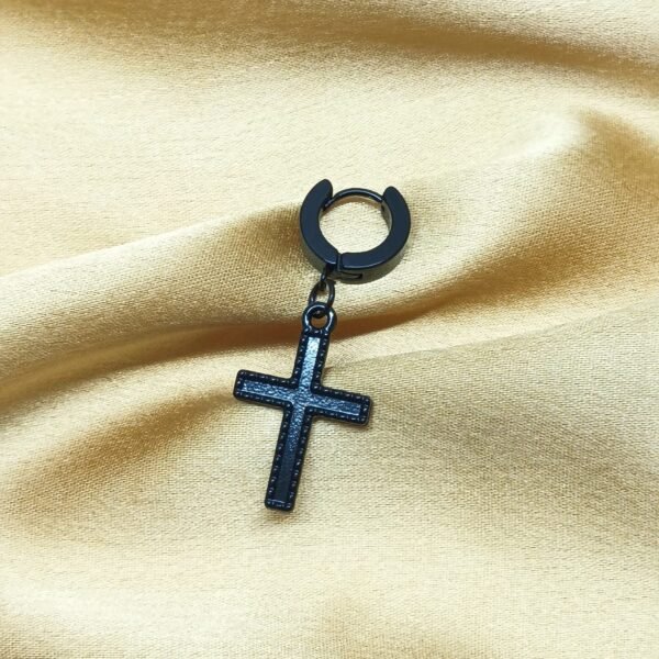 Black Drop Hoop Earring for Men's