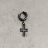 Men’s Black Cut-Out Cross Hoop Earring
