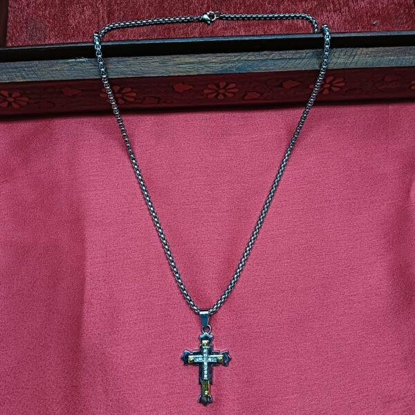 Men's Dual-Tone Cross Pendant