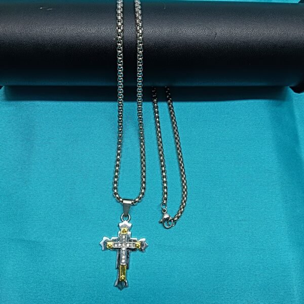 Men's Dual-Tone Cross Pendant