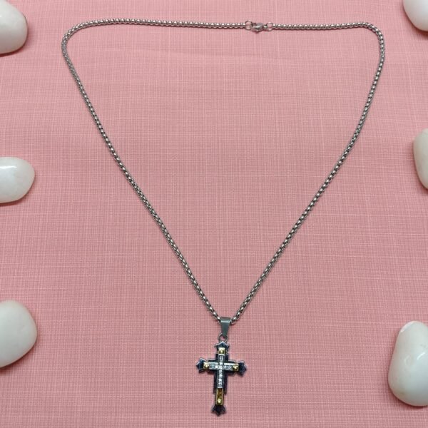 Men's Dual-Tone Cross Pendant