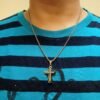 Men's Dual-Tone Cross Pendant