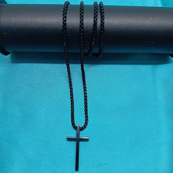 Men's Black Matte Cross Pendant